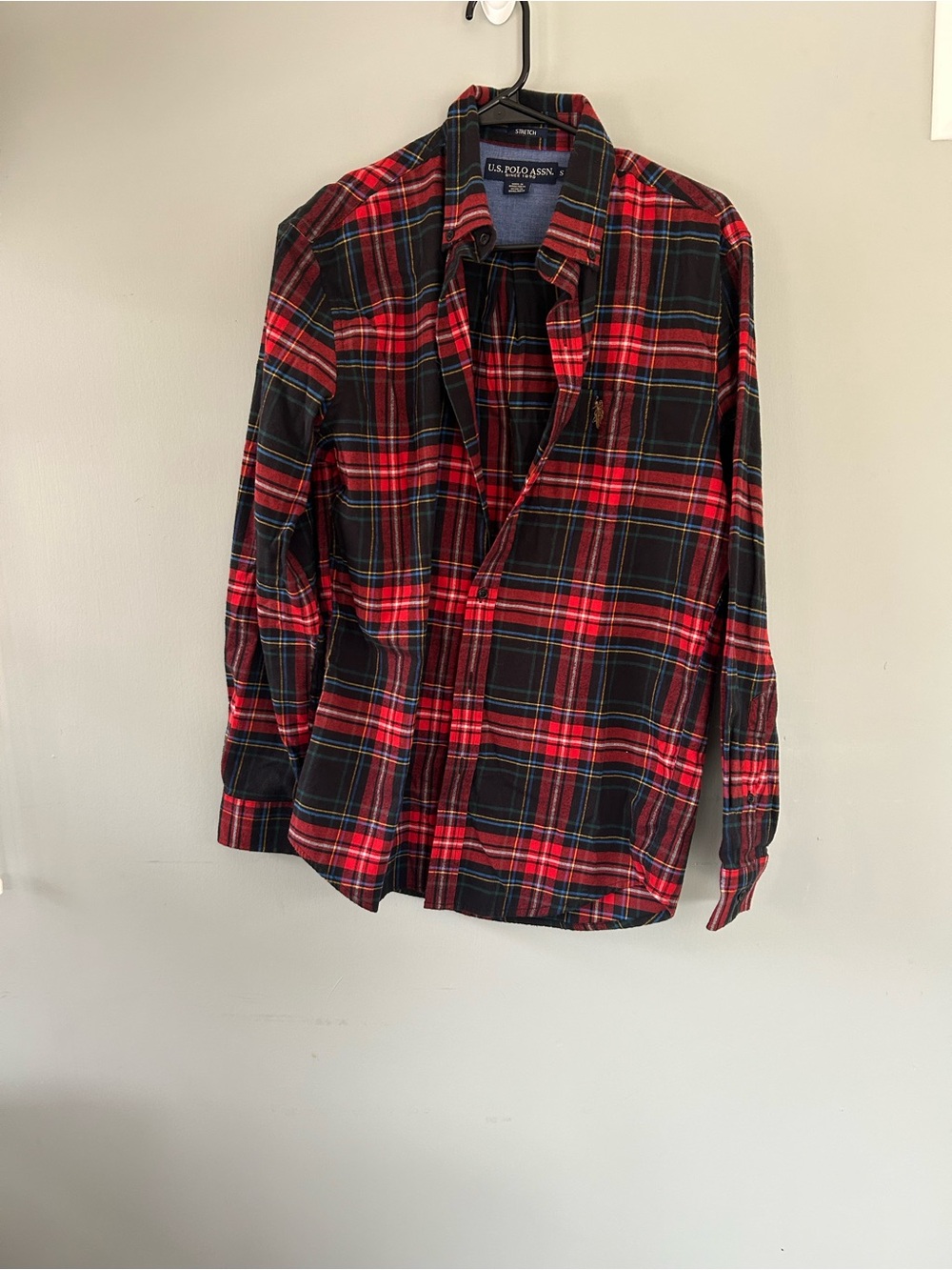 U.S. Polo Assn. Red and Black Plaid Long-Sleeve Button-Down Shirt